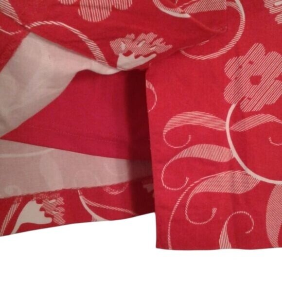 Izod Size 8 Skort Womens Red White Floral Print Cotton Spandex - Picture 8 of 10